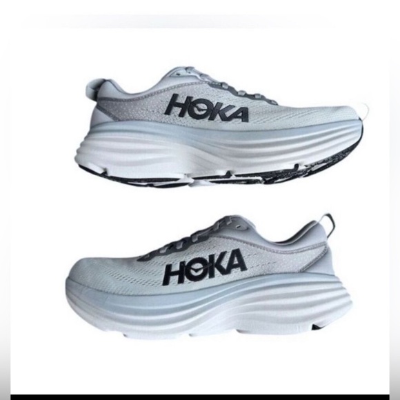 Hoka One One Men’s Bondi 8 in Light Gray Size 10 Athletic Sneakers - Picture 2 of 11